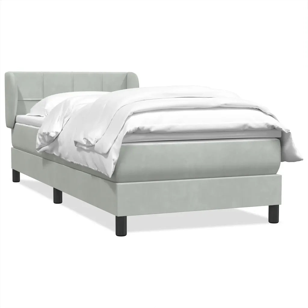 Giroletto a Molle con Materasso Grigio Chiaro 90x220 cm Velluto 3317553