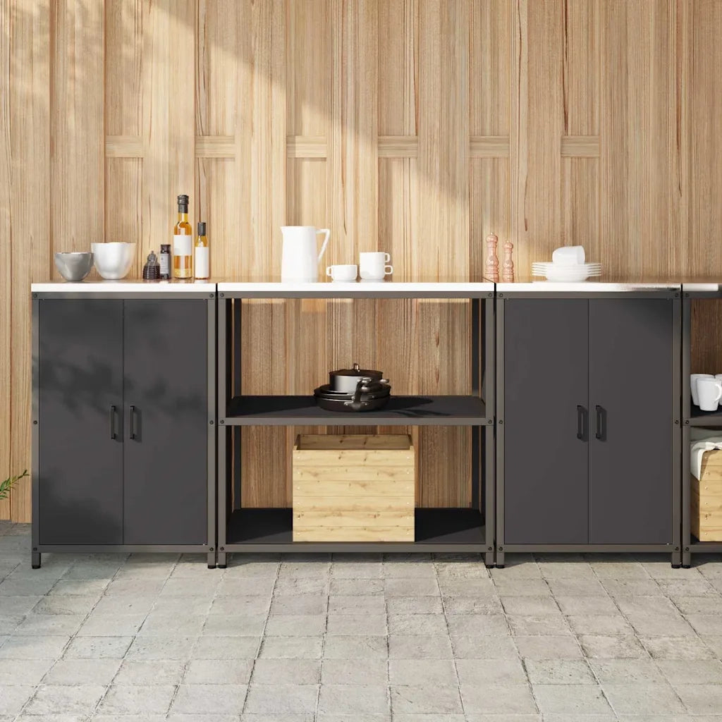 Set di Stoccaggio per Cucina con lo scaffale 3 pcs Nero