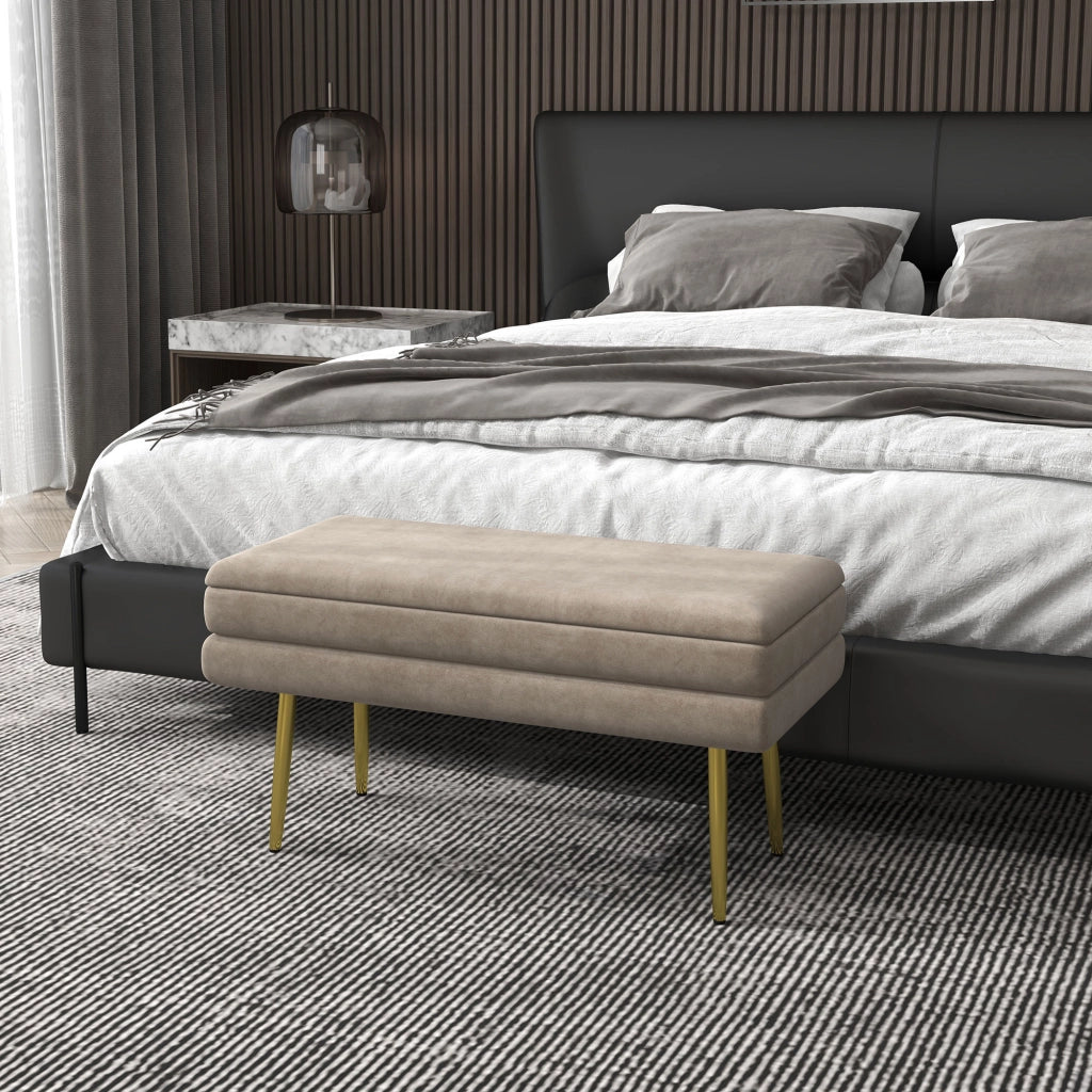 Divanetto con cassetti ¨C Minimal ¨C Beige 79.5x37.5x43 cm