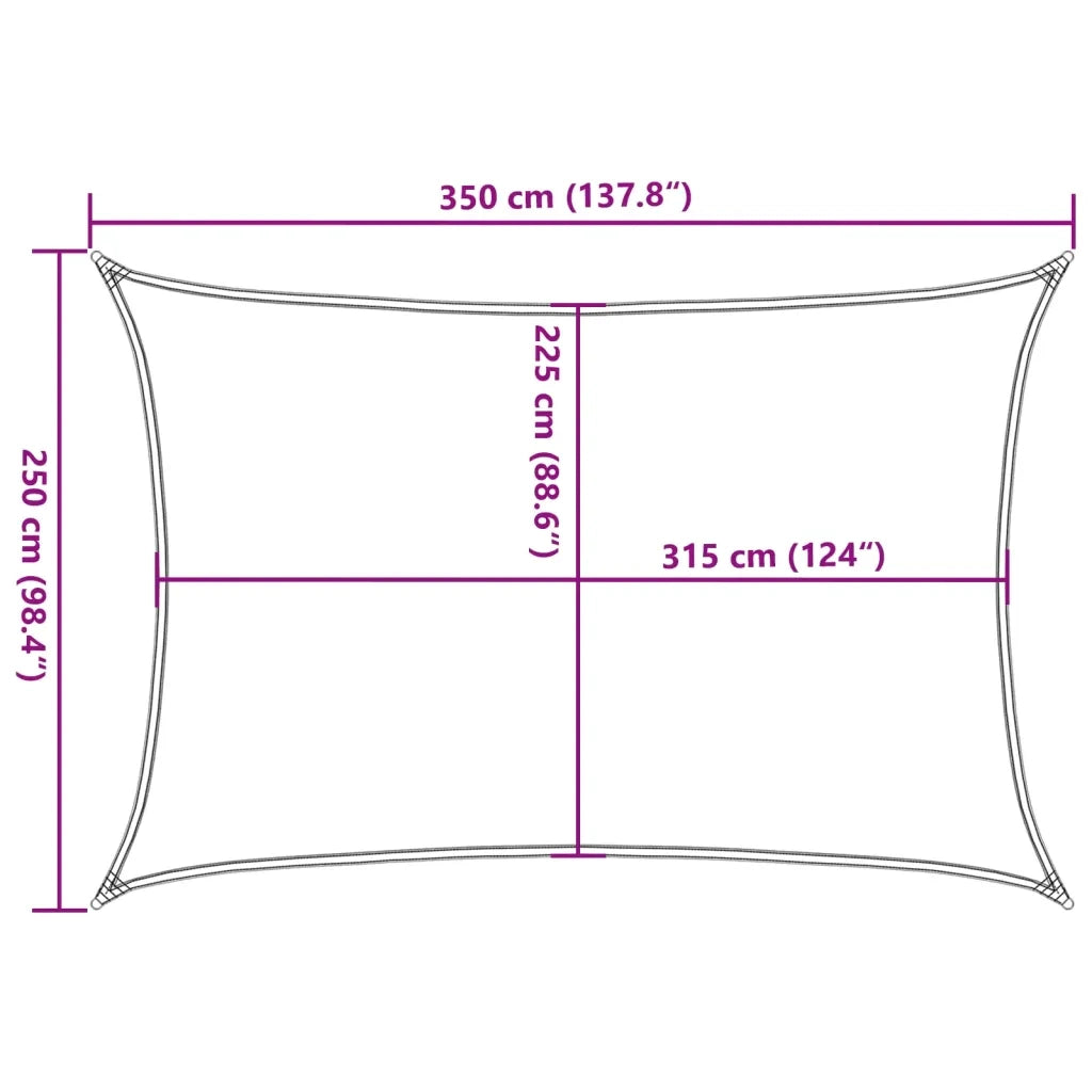 Vela Parasole-Telo Ombra-Vela Ombreggiante 160 g/m2 Nera 2,5x3,5 m in HDPE