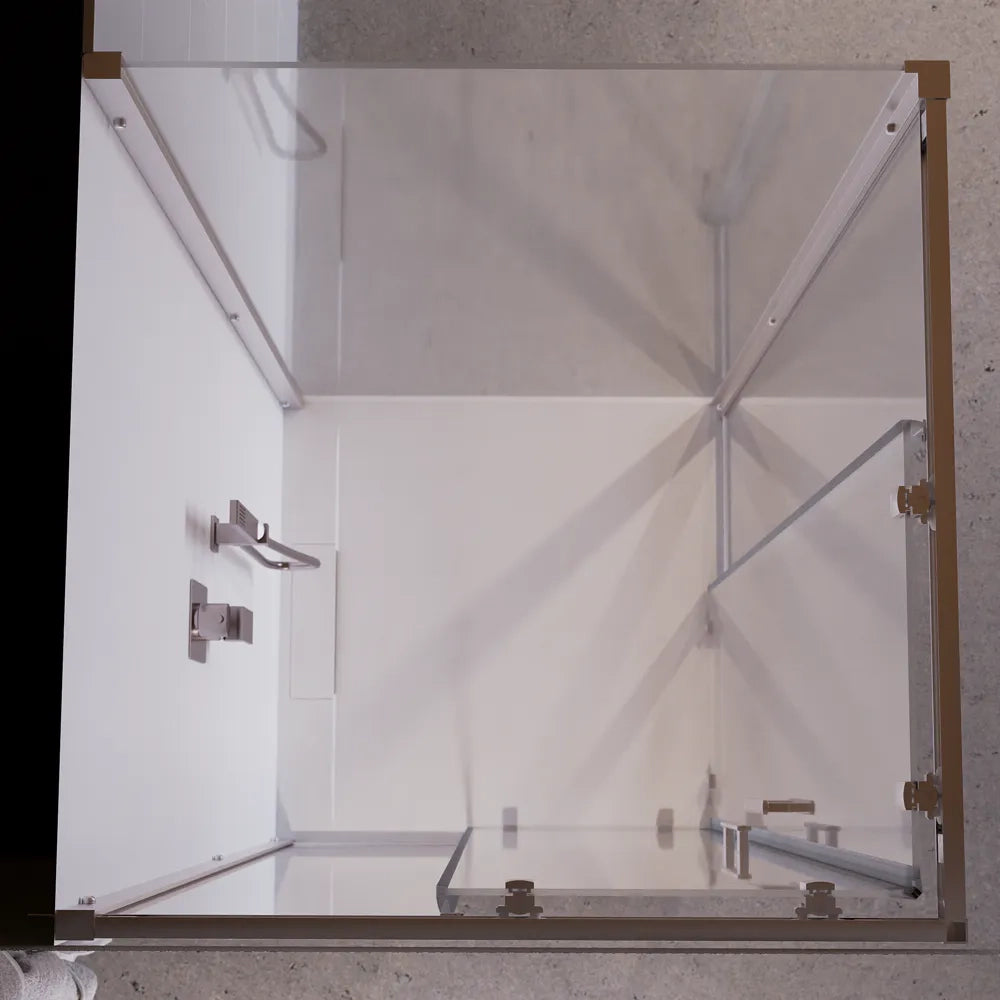 Box doccia 3 lati cromato 70x90x70cm vetro 6mm trasparente con angolare scorrevole e parete fissa h 170cm | Java