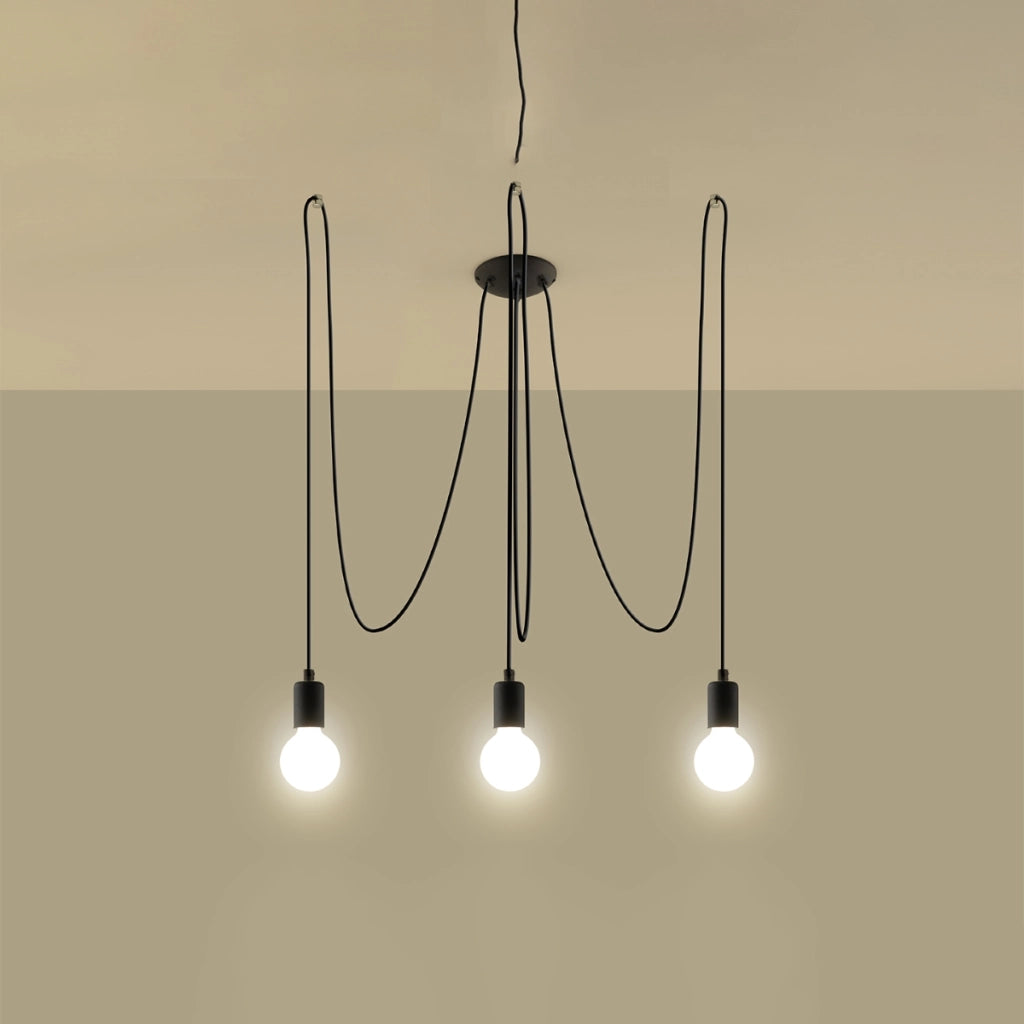 Lampadario EDISON 3 nero