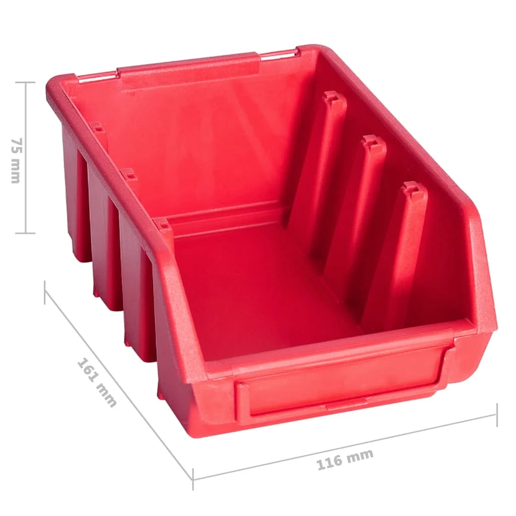 Kit contenitore portaoggetti e pannello da parete da 141 pezzi rosso e nero 02_0003846