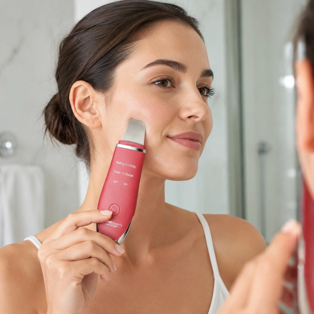 Spatola Ultrasuoni Viso 3 Modalità, Skin Scrubber Ricaricabile con Vibrazione 23-30 kHz, Pulizia Viso, Idratazione e Lifting, Batteria 500 mAh Il Gruppone