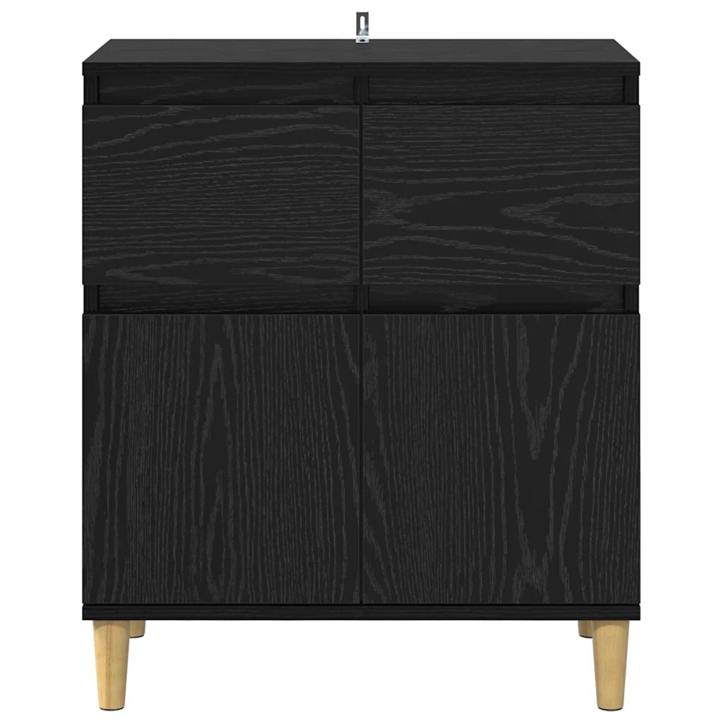 Credenza | Madia | Buffet da pranzo | Armadio da pranzo Rovere Nero 60 x 35 x 70 cm Legno multistrato