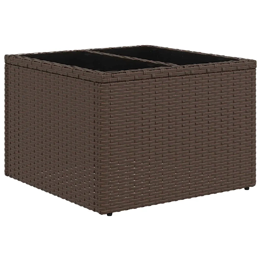 Set Divano da Giardino con cuscino 9 pcs Marrone e Crema