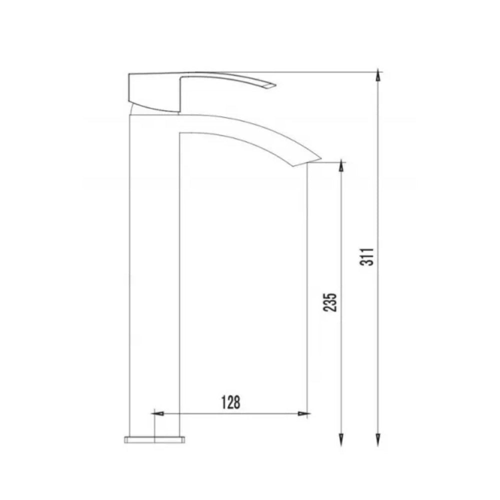 Rubinetto Miscelatore Monocomando Lavabo in Ottone Riga Cromato