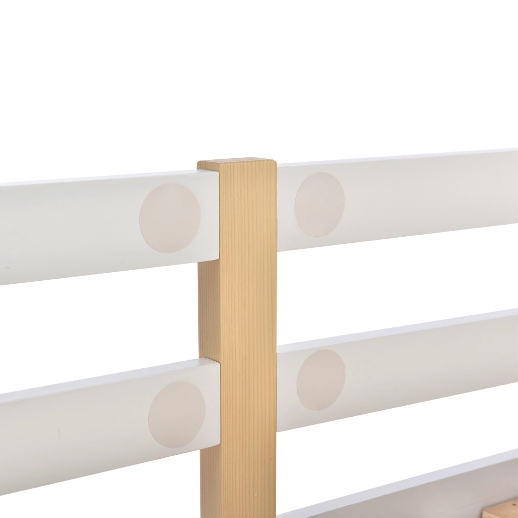 Letto a soppalco per bambini 90x200 con scala contenitore e lavagna