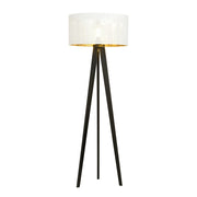 Emibig lampada da terra Aston treppiede bianco oro E27