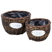 Set di 2 cestini in vimini marrone