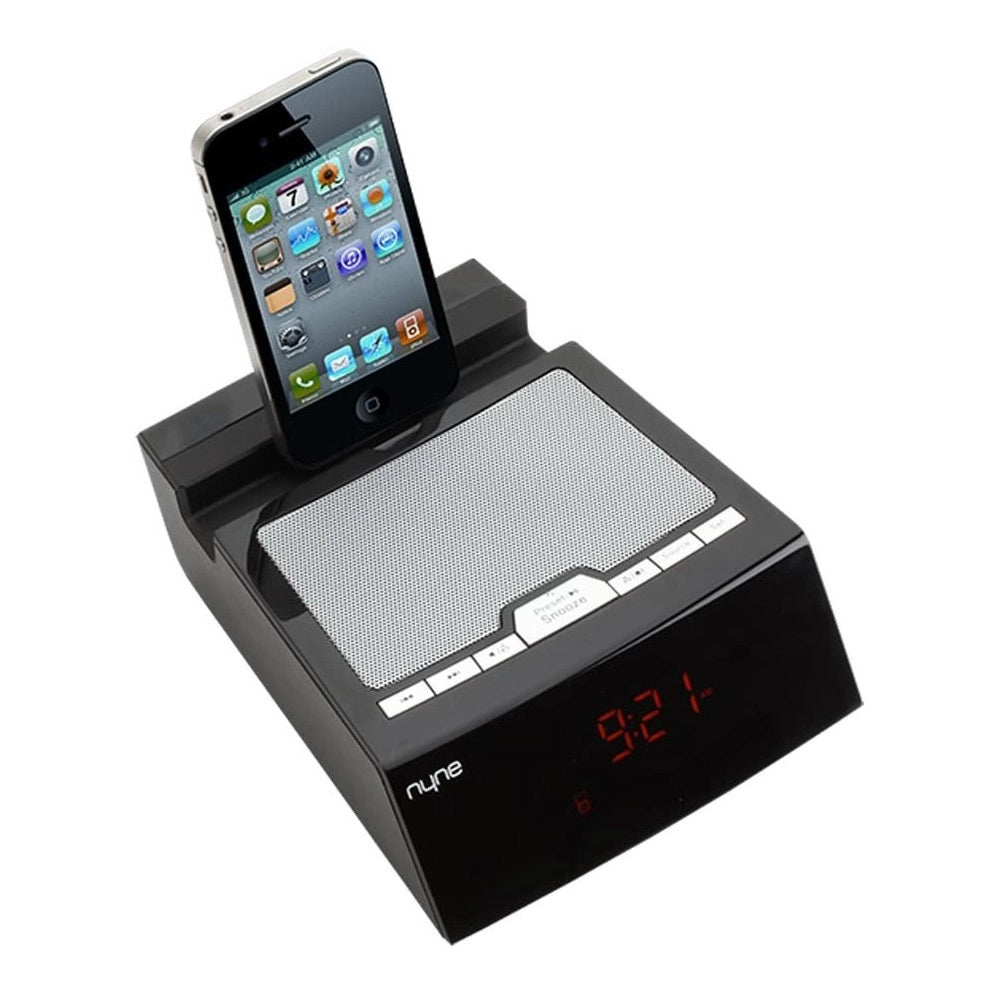 Trade Shop - Orologio Sveglia Per Iphone/ipod Docking Station Lettore Audio Mp3 Aux Radio -