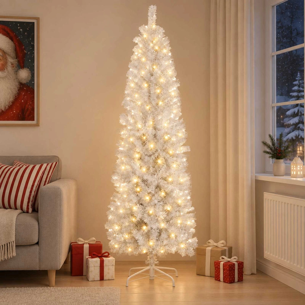 Albero di Natale Artificiale Sottile 210 cm 300 LED 3461038