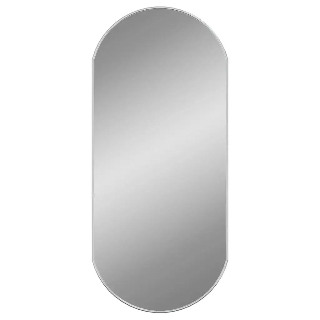 Specchio da Parete | Specchio decorativo Argento 90x40 cm Ovale