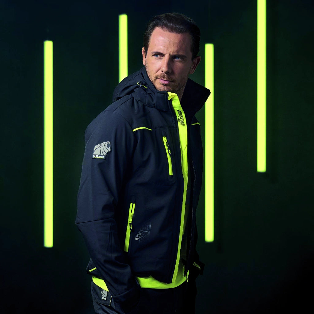 U-Power GIACCA SOFTSHELL SPACE Col. Nero/Giallo  Mis. XL