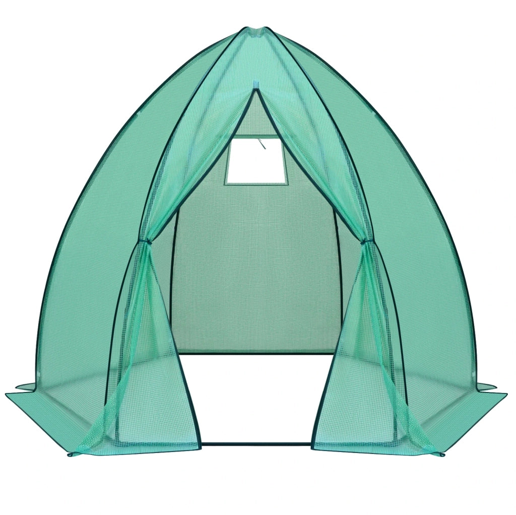 Serra da giardino a teepee verde 240 x 200 x 240 cm