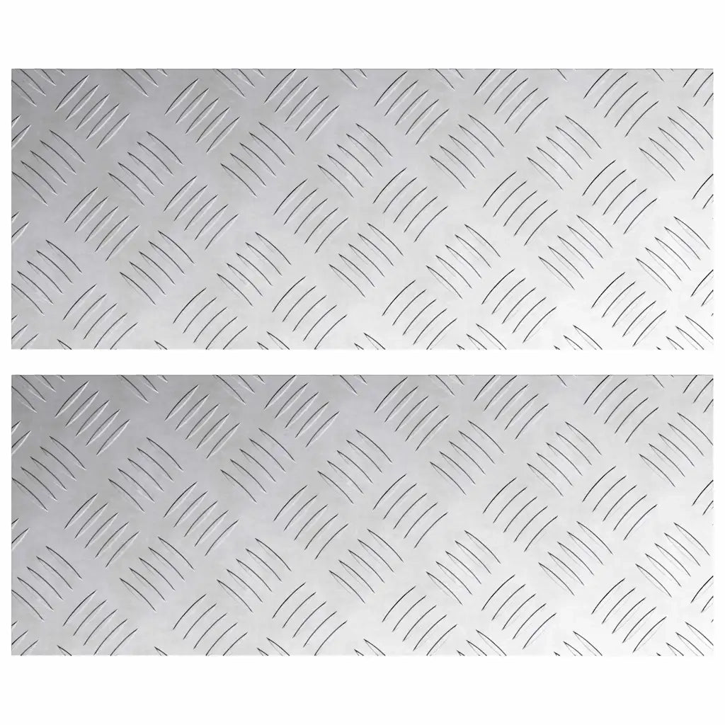 Gradini per Scale 2 pz | Tappetini per scale autoadesivi Argento 50 x 20 cm Alluminio