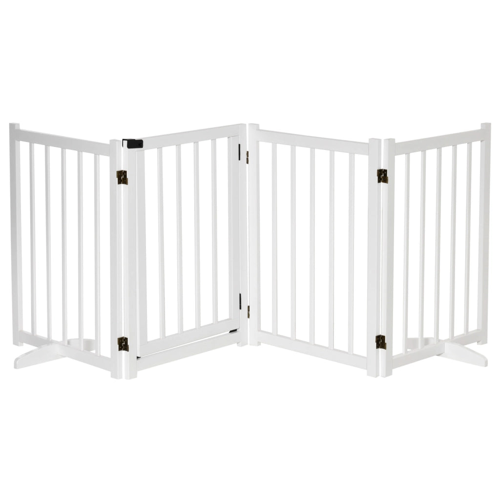 EasyComfort Cancellino Pieghevole per Cani Piccola/Media Taglia con Serratura in Legno 237.5x36x80cm - Bianco