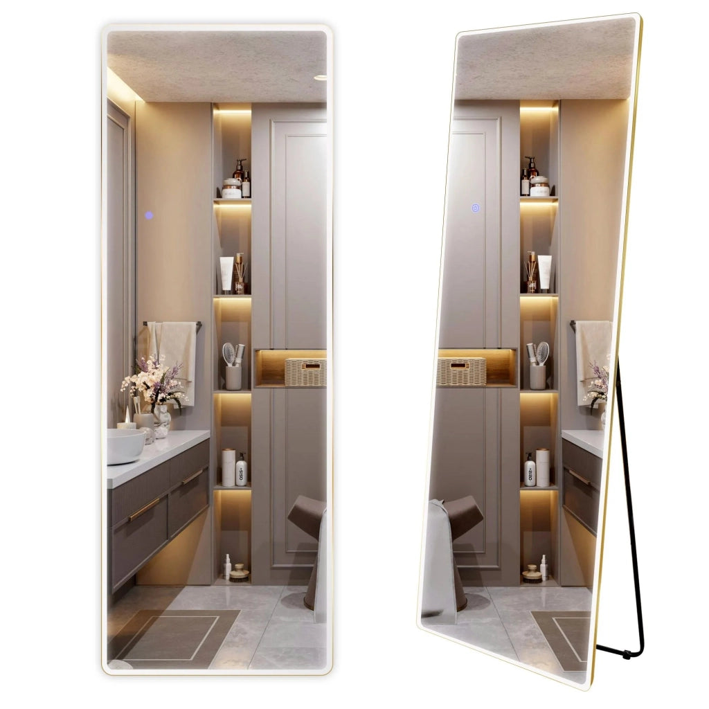 Specchio Led Classico 60x170cm Brush Gold