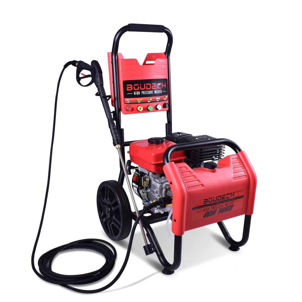 BOUDECH - PRO 7000 - Idropulitrice termica ultra-potente con motore a scoppio OHV 7hp 4T con 5 ugelli e contenitore per detergente integrato