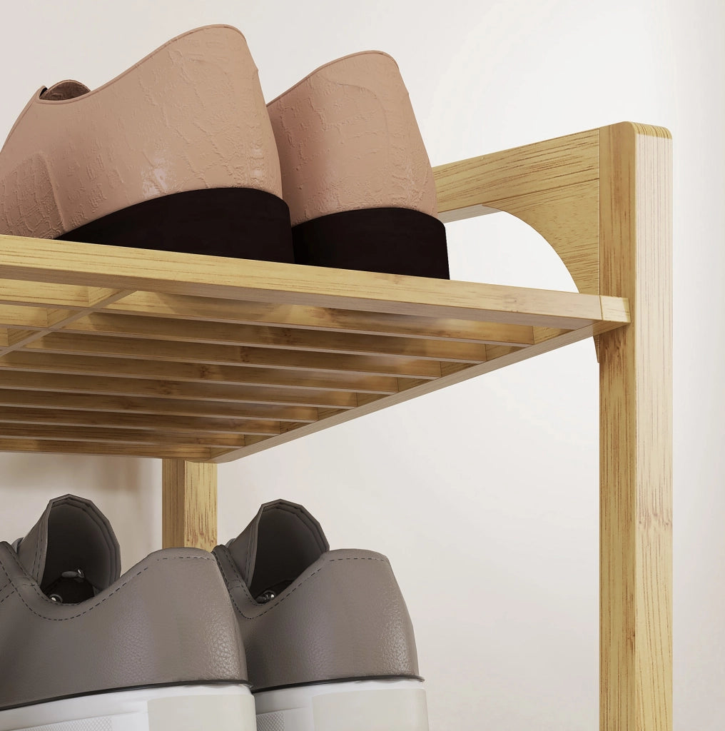 Scarpiera in bambù 76 x 33 x 67 cm naturale - 4 livelli