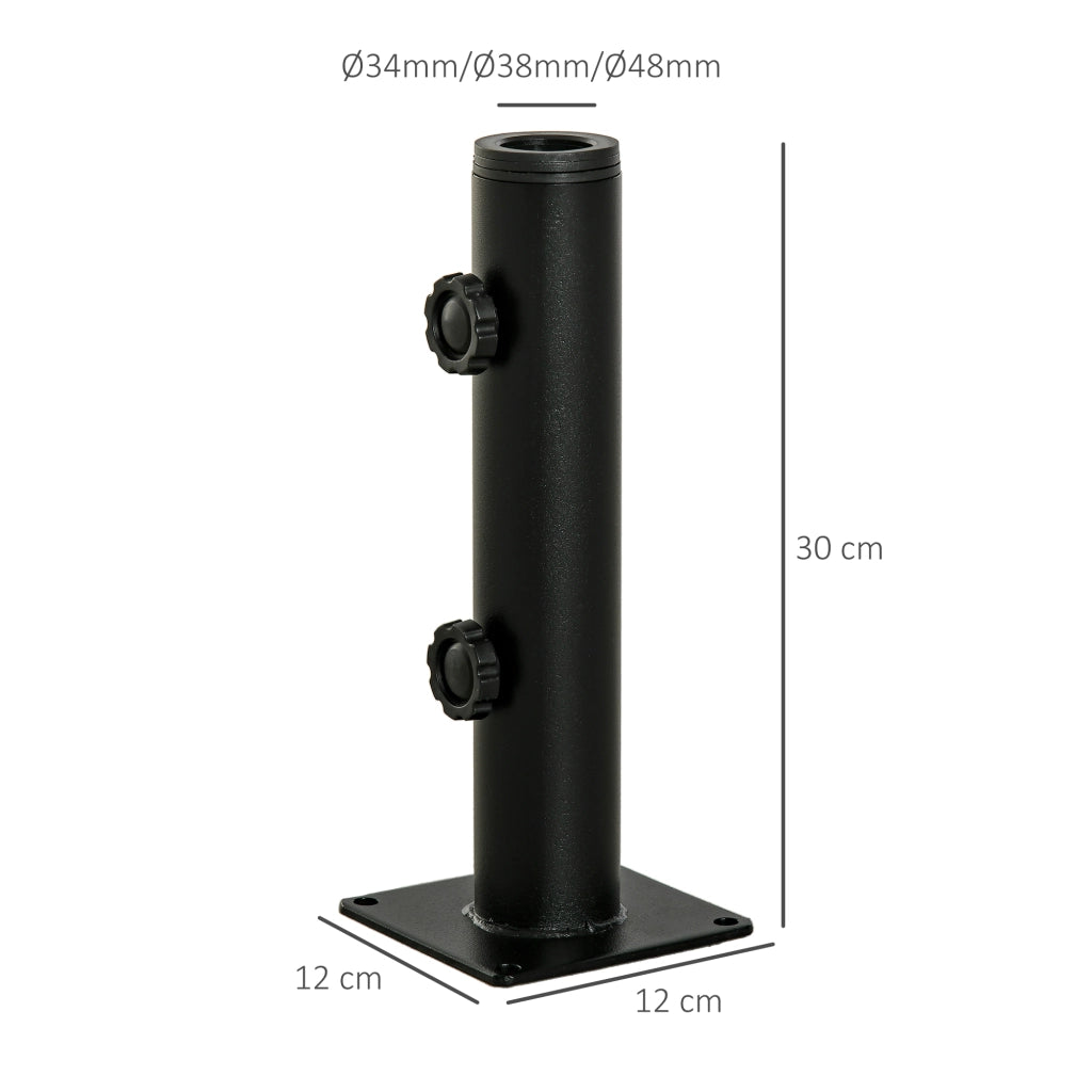 Base per Ombrellone da Cemento ¨C zephmum ¨C Nero 12x12x30 cm
