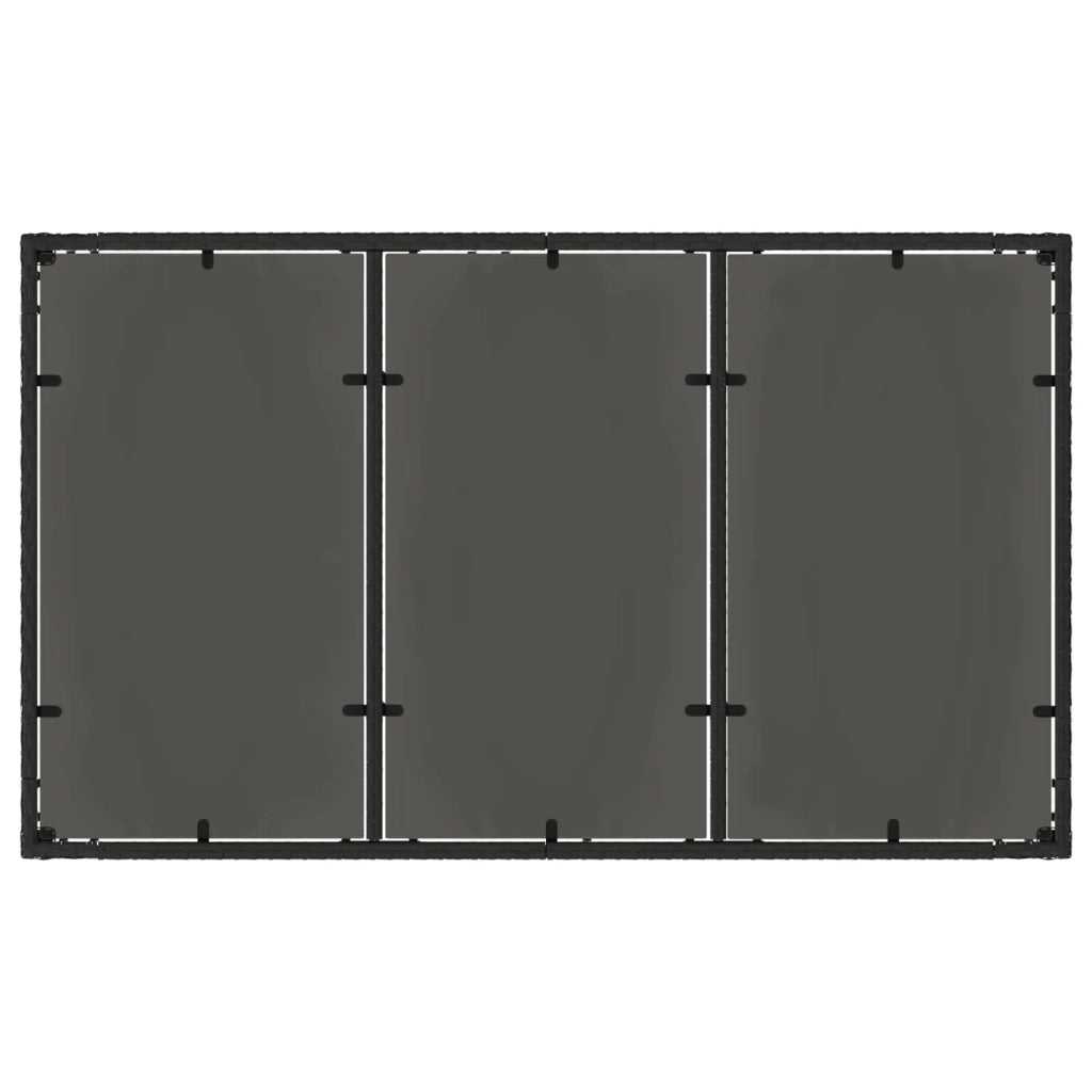 Set da pranzo per esterni 7 pz Nero e Bianco Crema polyrattan 3422301