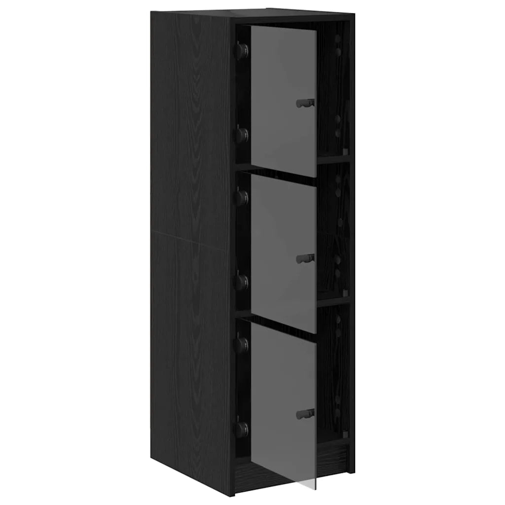 Credenza-Buffet-Armadio da cucina Rovere Nero 35 x 37 x 109 cm Legno multistrato