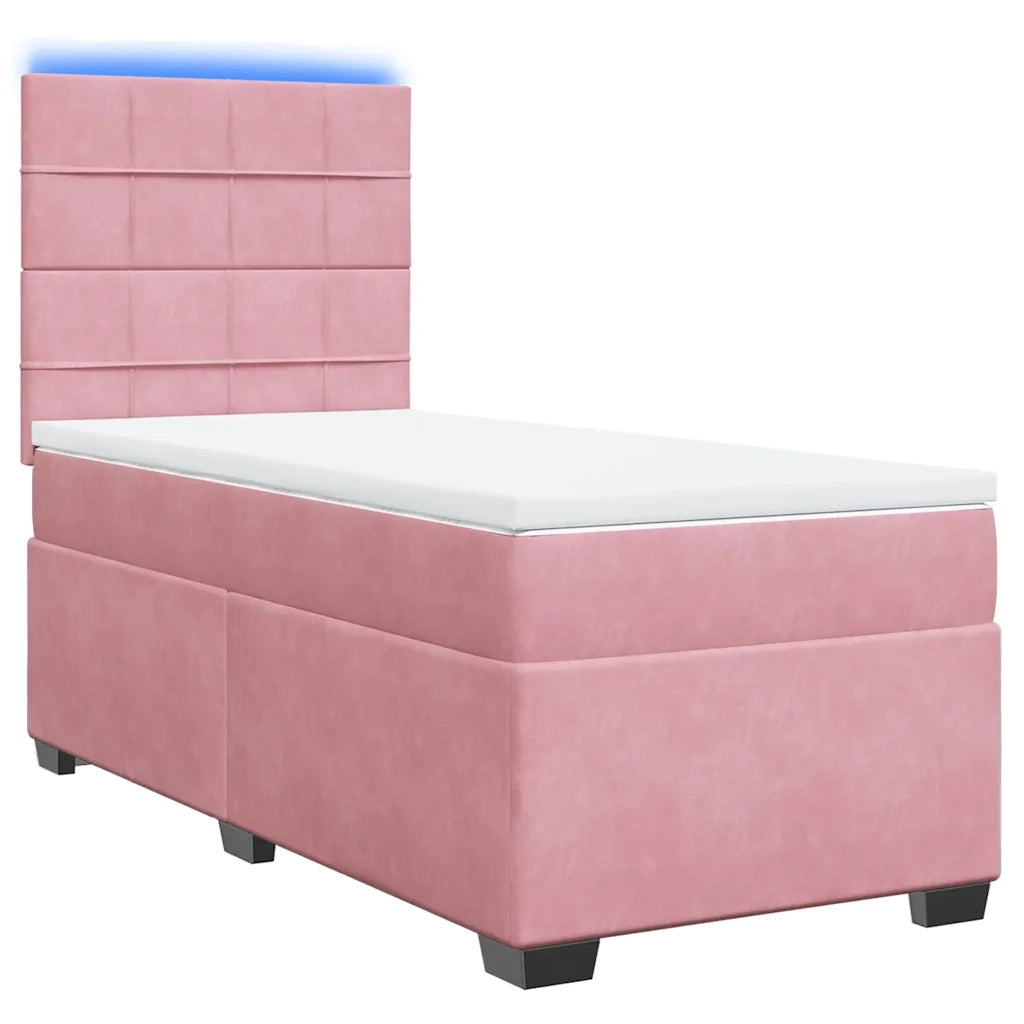 Giroletto a Molle con Materasso Rosa 80x200 cm in Velluto