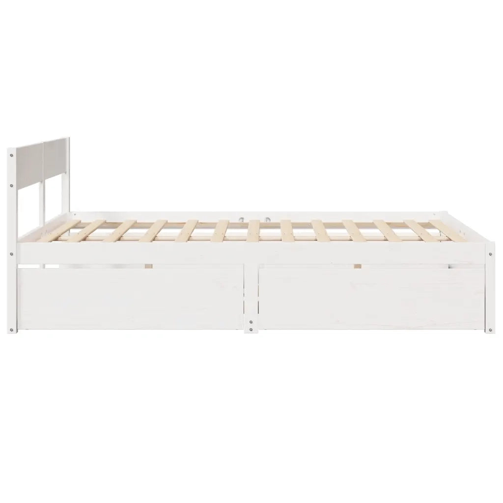 Letto senza Materasso Bianco 140x200 cm Legno Massello di Pino 3282349