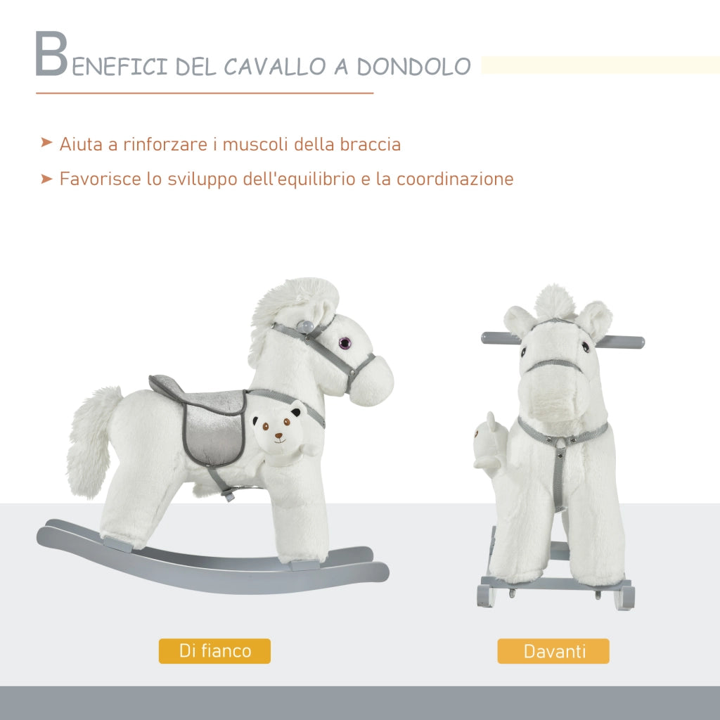 Cavallo a Dondolo con Orsetto e Suoni per Bambini ¨C Zephmum ¨C 18-36 Mesi