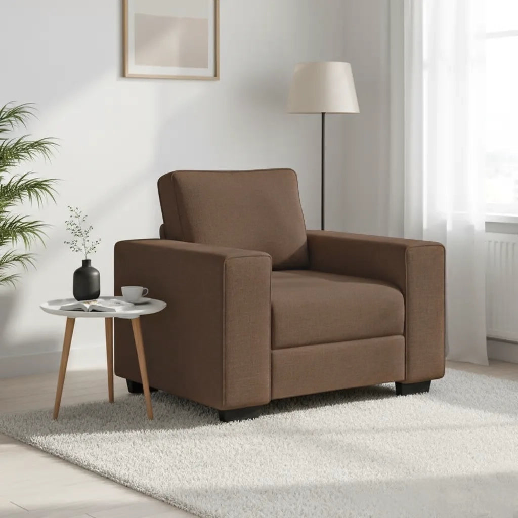 Poltrona | Sedia Relax Marrone 100x77x82 cm in Tessuto