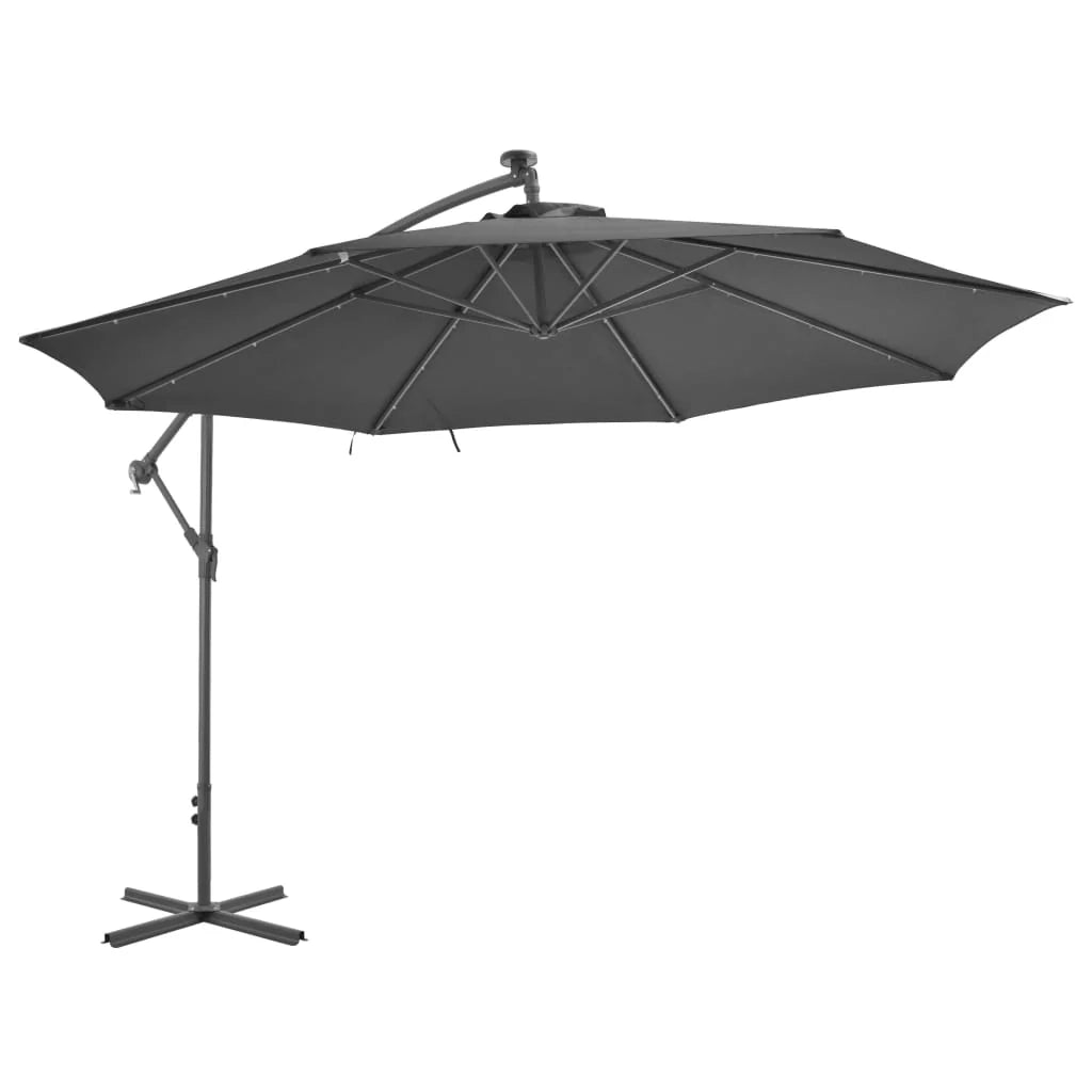 Ombrellone da giardino a braccio e palo in metallo 350 cm antracite 02_0008653