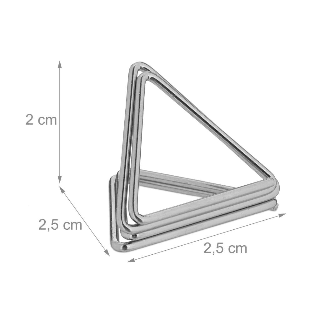 Set di 48 segnaposto triangolari decorativi matrimonio compleanno 2 x 2,5 x 2,5 cm in latta 13_0014257