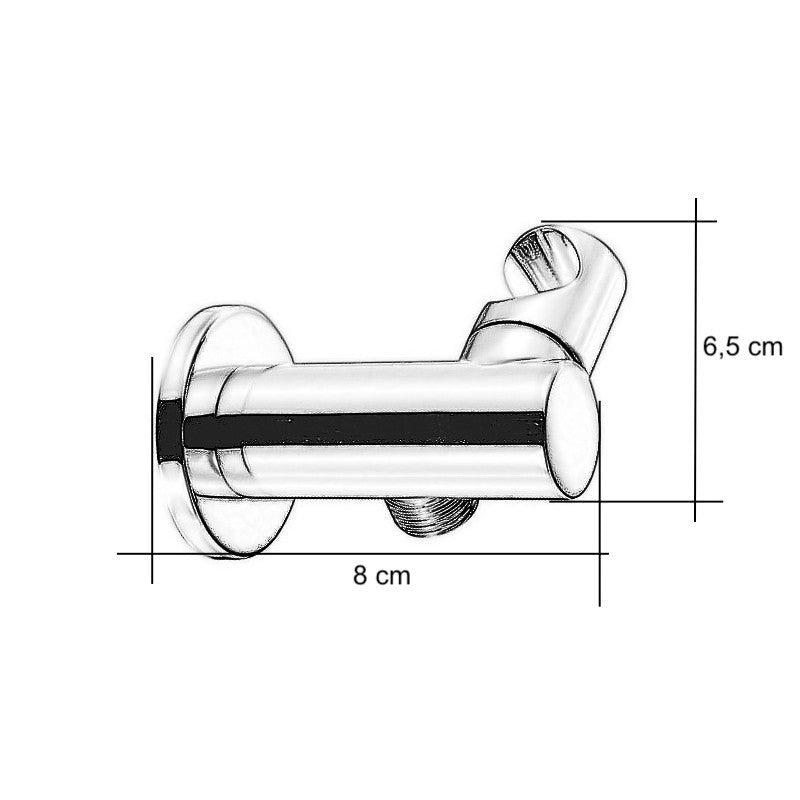 Supporto per doccia con presa acqua integrata, stile tondo in ottone pesante