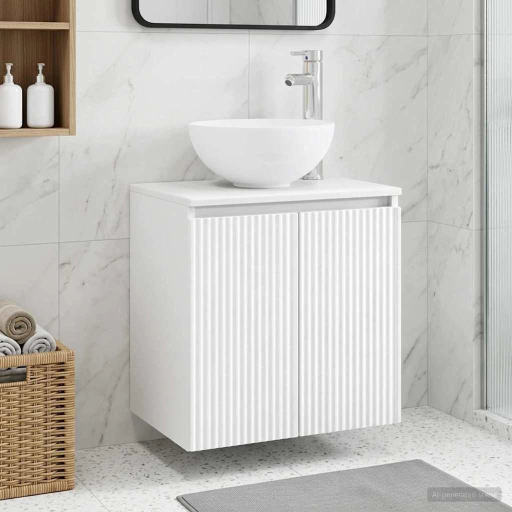 Mobile Lavabo da Parete Bianco 49,5 x 35 x 63 cm 890382