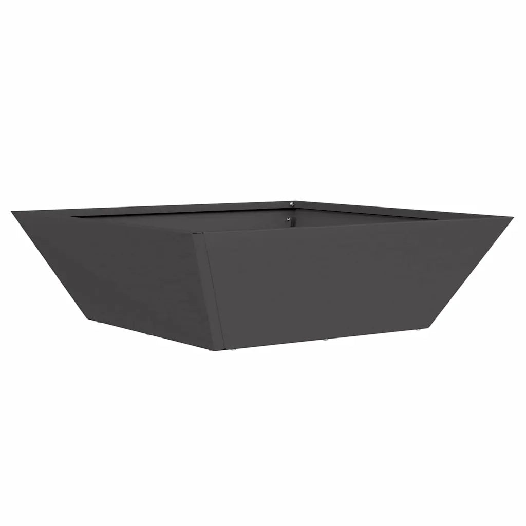 Vaso da giardino-Fioriera Esterno-Contenitore per Piante Nero 50 x 50 x 15 cm Acciaio laminato a freddo