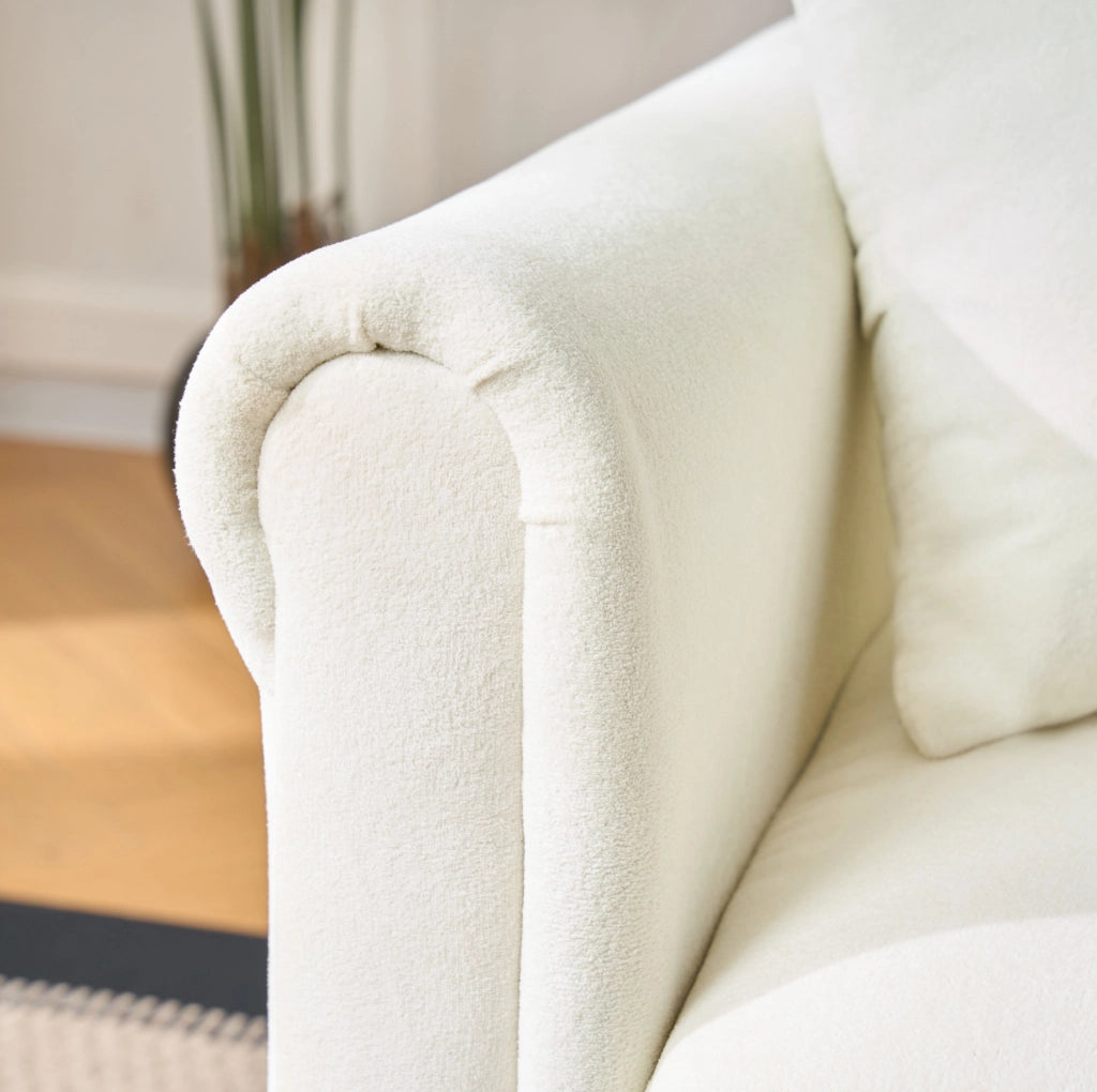 DIVANO Angolare Letto con Contenitore 206x130 cm Chenille Beige