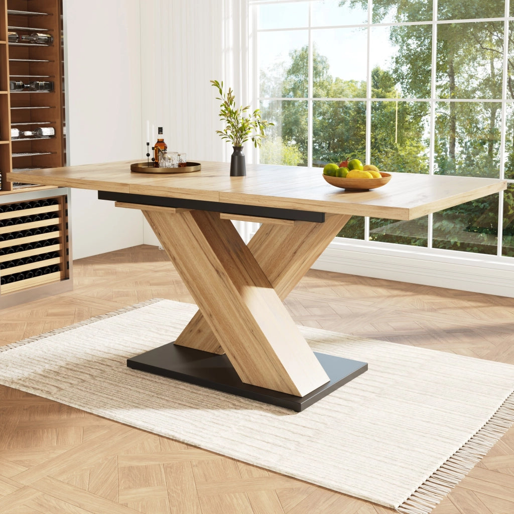 Tavolo da pranzo allungabile 119-158;5x80x75 cm in MDF color legno naturale