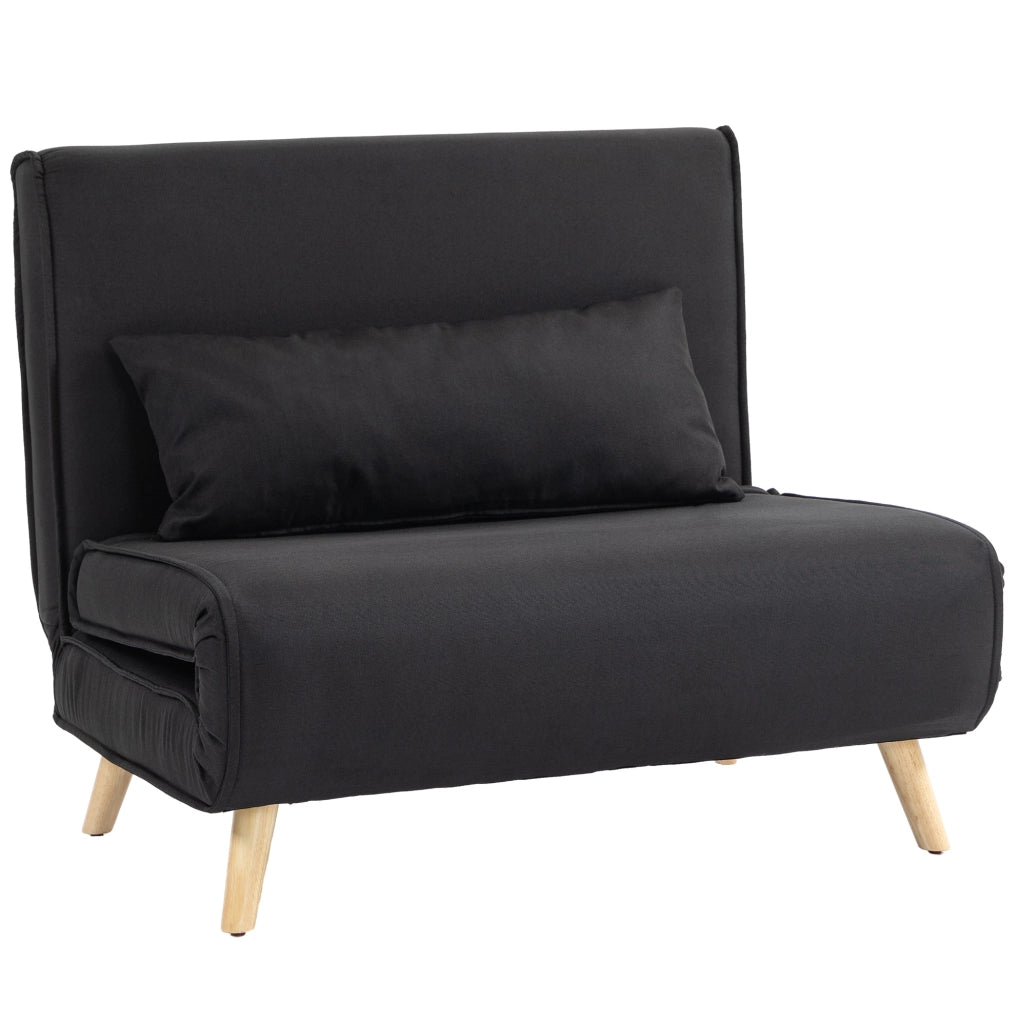 Poltrona letto 2 in 1 nera con schienale regolabile