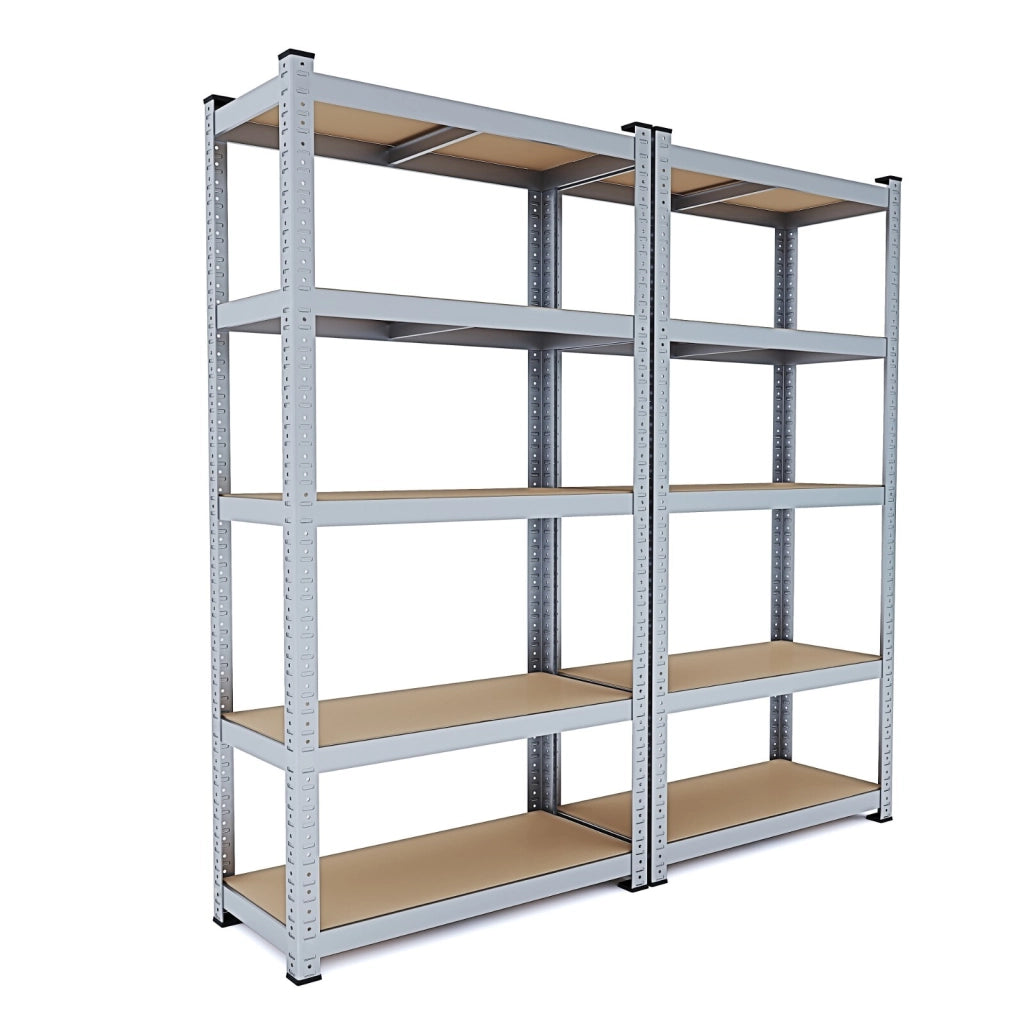 2 Scaffali In Metallo E MDF Ad Alta Portata Fino A 875 Kg Con 5 Ripiani Regolabili Ideali Per Garage Officina Cantina Capannone Magazzino Struttura Modulare 180 X 90 X 40 Cm