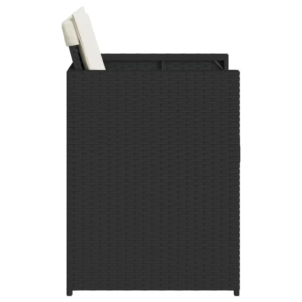 Sedie da Giardino con Cuscini 4 pz | Sedie da Esterno Nere in Polyrattan