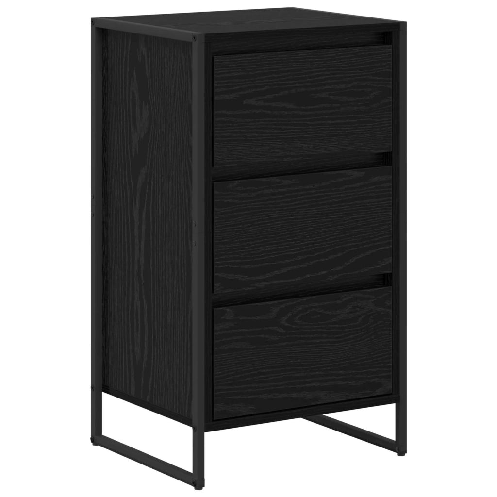 Credenza | Madia | Buffet da pranzo | Armadio da pranzo Rovere Nero 42 x 36 x 75.5 cm Legno multistrato