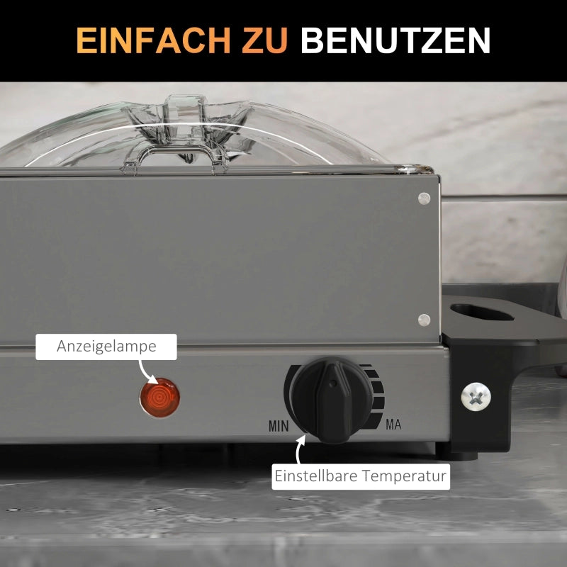 Scaldavivande da buffet da 6,8 litri, 300 watt, in acciaio inox, con termostato regolabile, ideale per feste, buffet e pasti in famiglia.