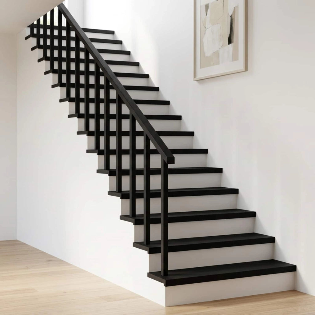 Tappeti per scale 4 pz 80 x 30 x 2 cm Nero 3446251
