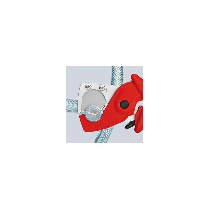 Knipex BAN9082415 PlastiCut Tagliatubi in plastica per tubi fino a 25 mm con molla di ritorno e nottolino di arresto colore Nero