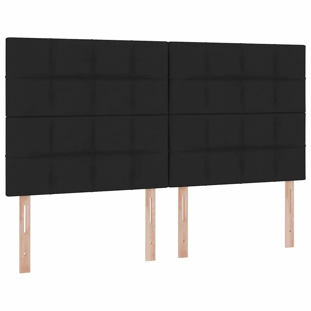 Letto con strisce LED con testiera Nero 200 x 200 cm Tessuto 3372841