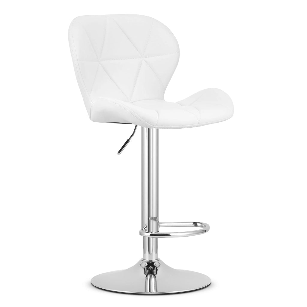 Sgabello VALORA WEST - Similpelle bianca con base cromata x 2