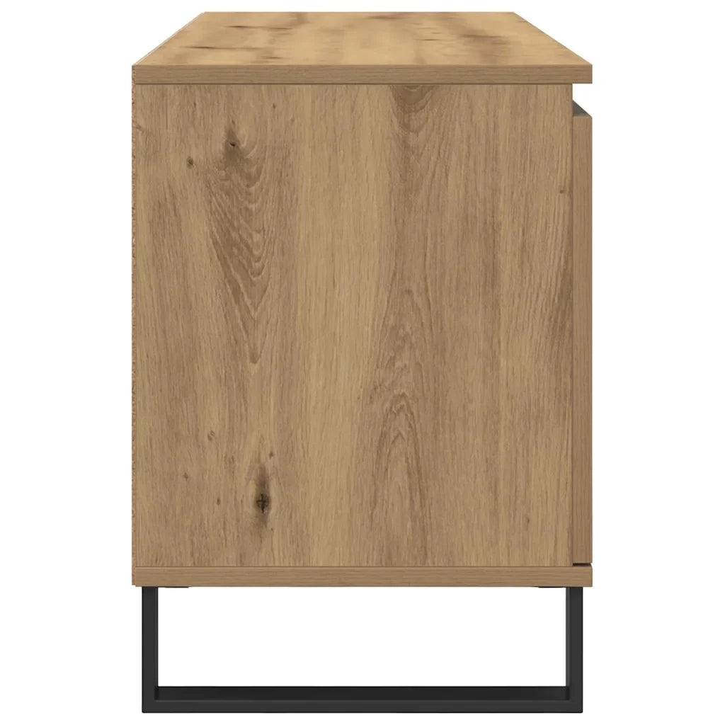 Mobile TV rettangolare moderno 104 x 35 x 50 cm con ripiani sicuri stile minimalista in legno ingegnerizzato rovere artigianale 02_0052767