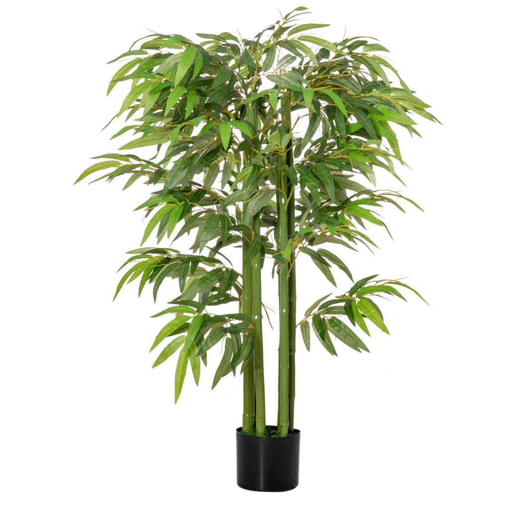 Pianta artificiale di bamb¨´ ULEVR 140 cm in plastica con vaso nero, verde