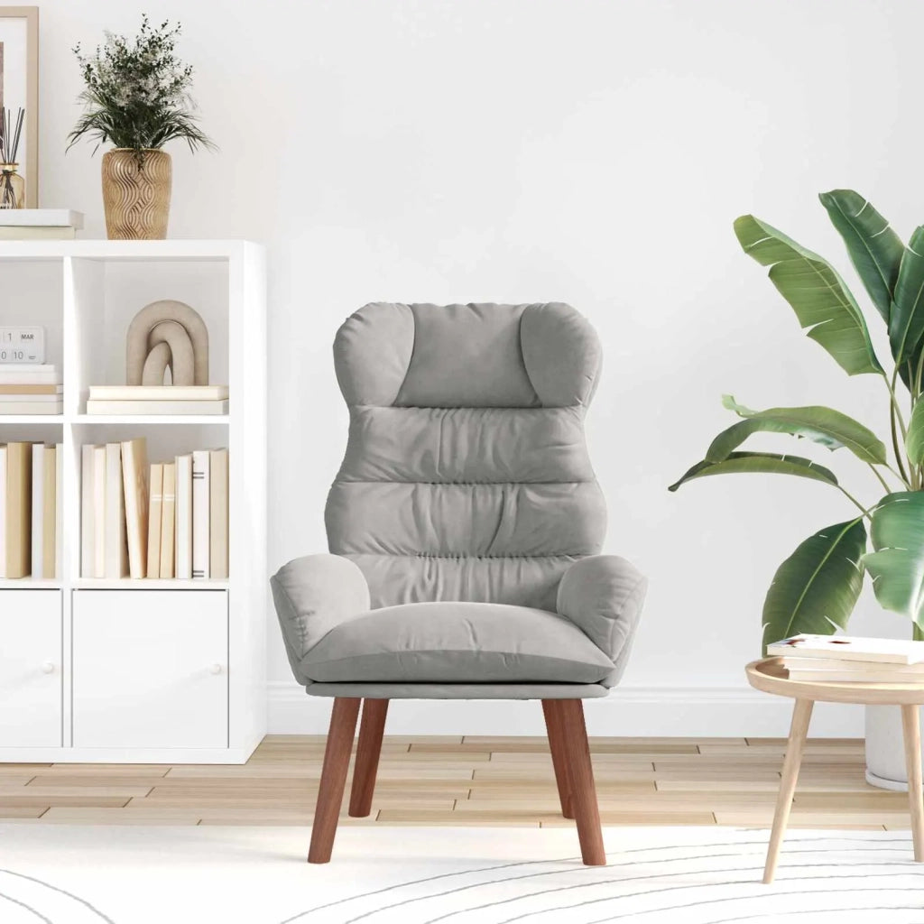 poltrona Grigio chiaro 69 x 74 x 93 cm Velluto 42001887